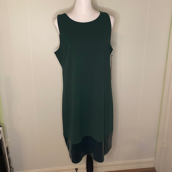 NWT Vince Camuto women’s forrest green sleeveless dress size 14 - Picture 1 of 14